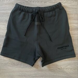 Essentials Black Shorts Elastic Waistband Comfortable Fit
